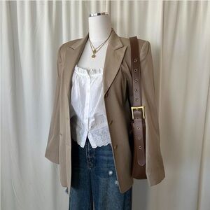 Vintage 1990s Austin Reed tan blazer 100% Wool size 8.